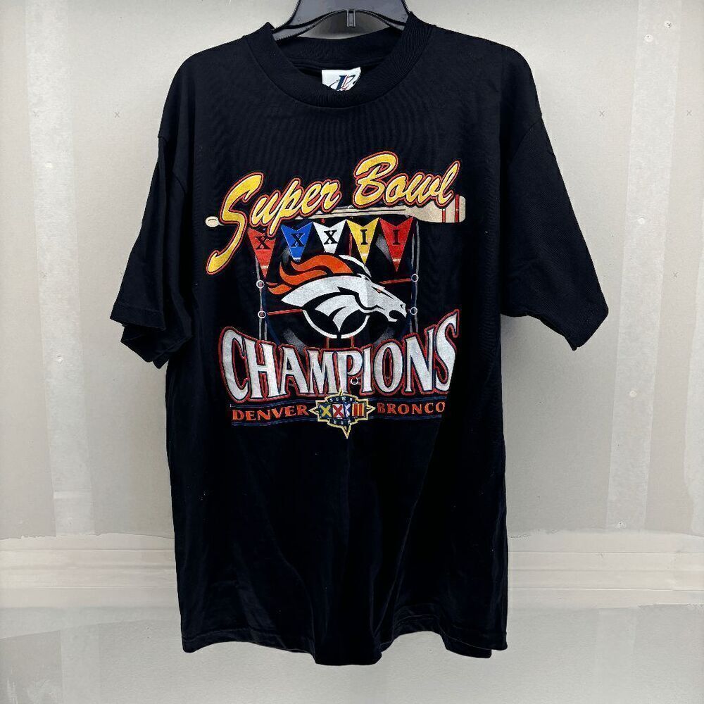 Vintage 1998 Denver Broncos Logo 7 NFL Super Bowl XXXII 32 Champions‎ T-Shirt L